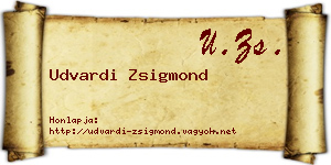 Udvardi Zsigmond névjegykártya